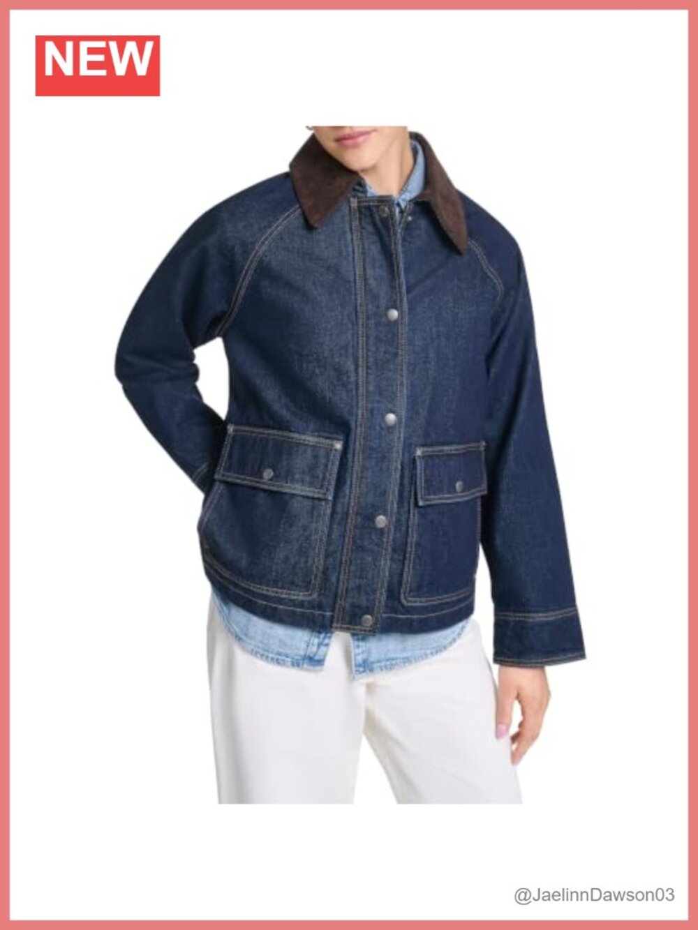 Levi's Women's Short Cotton Barn Jacket Corduroy Collar Cropped